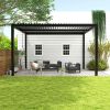 8610C Louver Pergola 10x13FT Aluminum Frame & Louvers with 2 Louvered Aluminium Sides