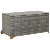 Patio Storage Box Light Gray 47.2"x25.6"x24" Poly Rattan