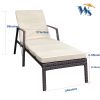 Outdoor Patio Lounge Chairs Rattan Wicker Patio Chaise Lounges Chair Brown