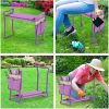 Bosonshop Garden Kneeler and Seat Folding Kneeling Bench Stool with Tool Pouches Soft EVA Foam for Gardening;  Purple