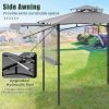 10.5 x 5 FT Grill Gazebo with Side Awning and Double-Tiered Top