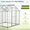 6' L x 6' W Walk-In Polycarbonate Greenhouse with Roof Vent for Ventilation & Rain Gutter;  Hobby Greenhouse for Winter