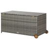 Patio Storage Box Light Gray 47.2"x25.6"x24" Poly Rattan