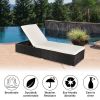 Outdoor Leisure Rattan Furniture Pool Bed / Chaise (Single Sheet)-Black