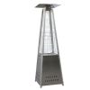 Outdoor Patio Heater, Pyramid Standing Gas LP Propane Heater With Wheels 89 Inches Tall 42000 BTU For Commercial Courtyard (Silver)