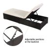 Outdoor Leisure Rattan Furniture Pool Bed / Chaise (Single Sheet)-Black