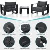 3-pieces Aluminum Frame Patio Furniture With 6.7" Thick Cushion And Coffee Table, All Weather Use Olefin fabric Outdoor Chair