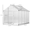 8ftx 6ft Walk-In Polycarbonate Greenhouse with Roof Vent -AS