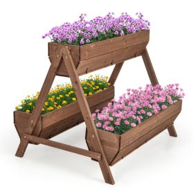 Vertical Raised Garden bed with 3 Wooden Planter Boxes (size: L)