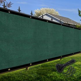 Artpuch Privacy Fence Screen Dark Green Customized Outdoor Mesh Panels for Backyard, Balcony,Patio,Construction Site with Zip Ties (size: 5x3 ft)